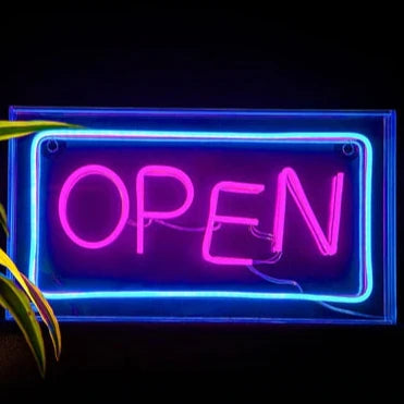Open Sign Neon Led Light Pink and Blue