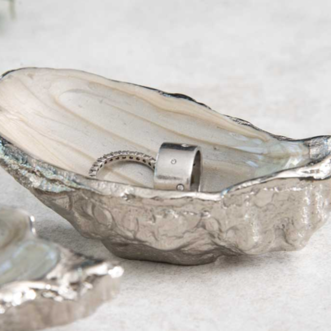Silver Oyster Jewellery Dish