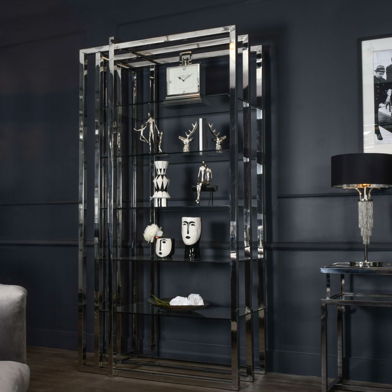 Pewter Steel Display Unit