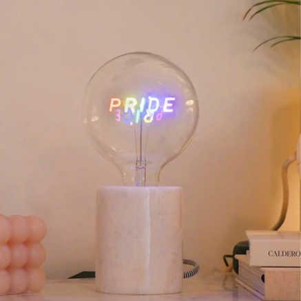Rainbow Neon Pride LGBT Filament Text Light Bulb E27 Screw Bulb