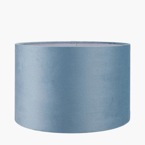 Renoir Velvet Lampshade in Duckegg Blue
