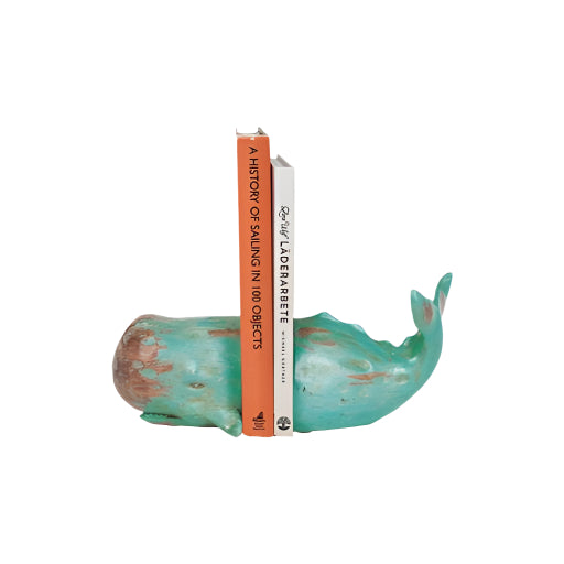 Blue Resin Whale Bookends