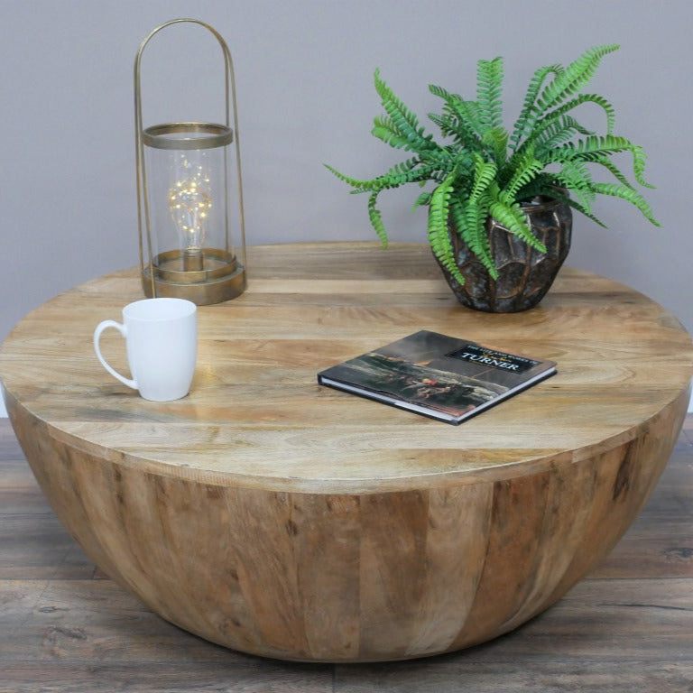 Round Mango Wood Coffee Table