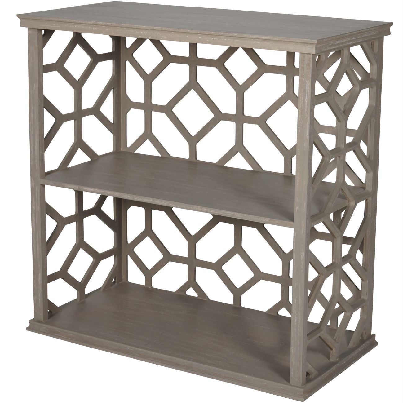 Rural Chic Wood Shelving Unit, Carved Detail. Country Chic