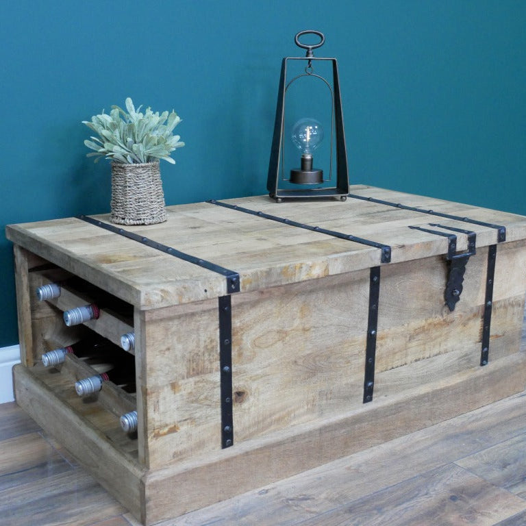 Rustic Wood Wine Trunk