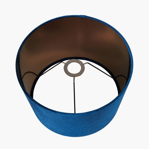 Sapphire Blue Velvet Ava Lampshade with Bronze inside