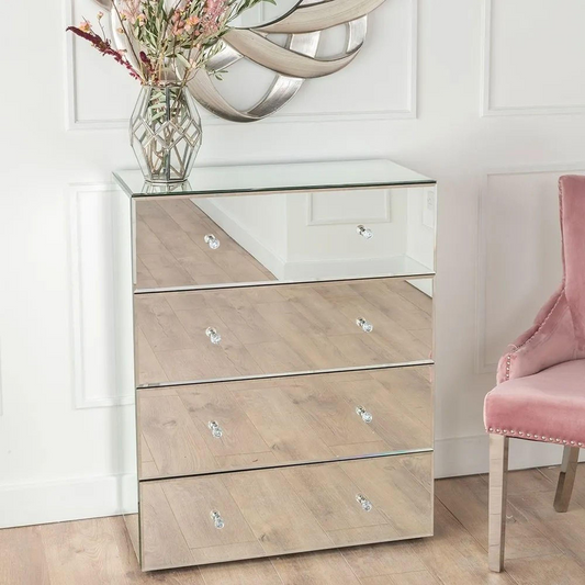 Scala Mirrored Four Drawer Chest