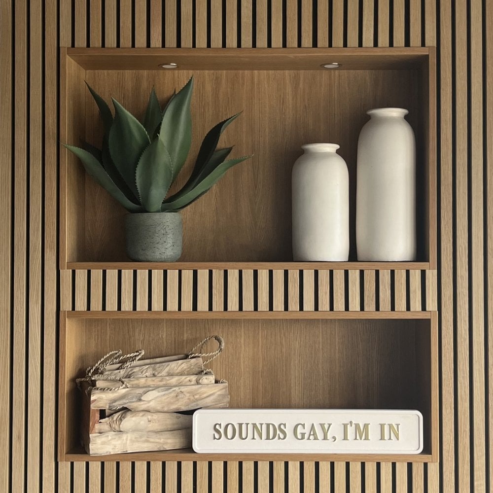 Cream and Gold 'Sounds Gay, I'm In' Sign