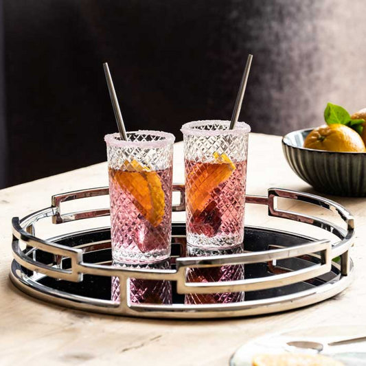 Silver Geometric Tray