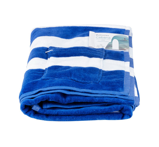 Blue Striped Pocket Beach Towel