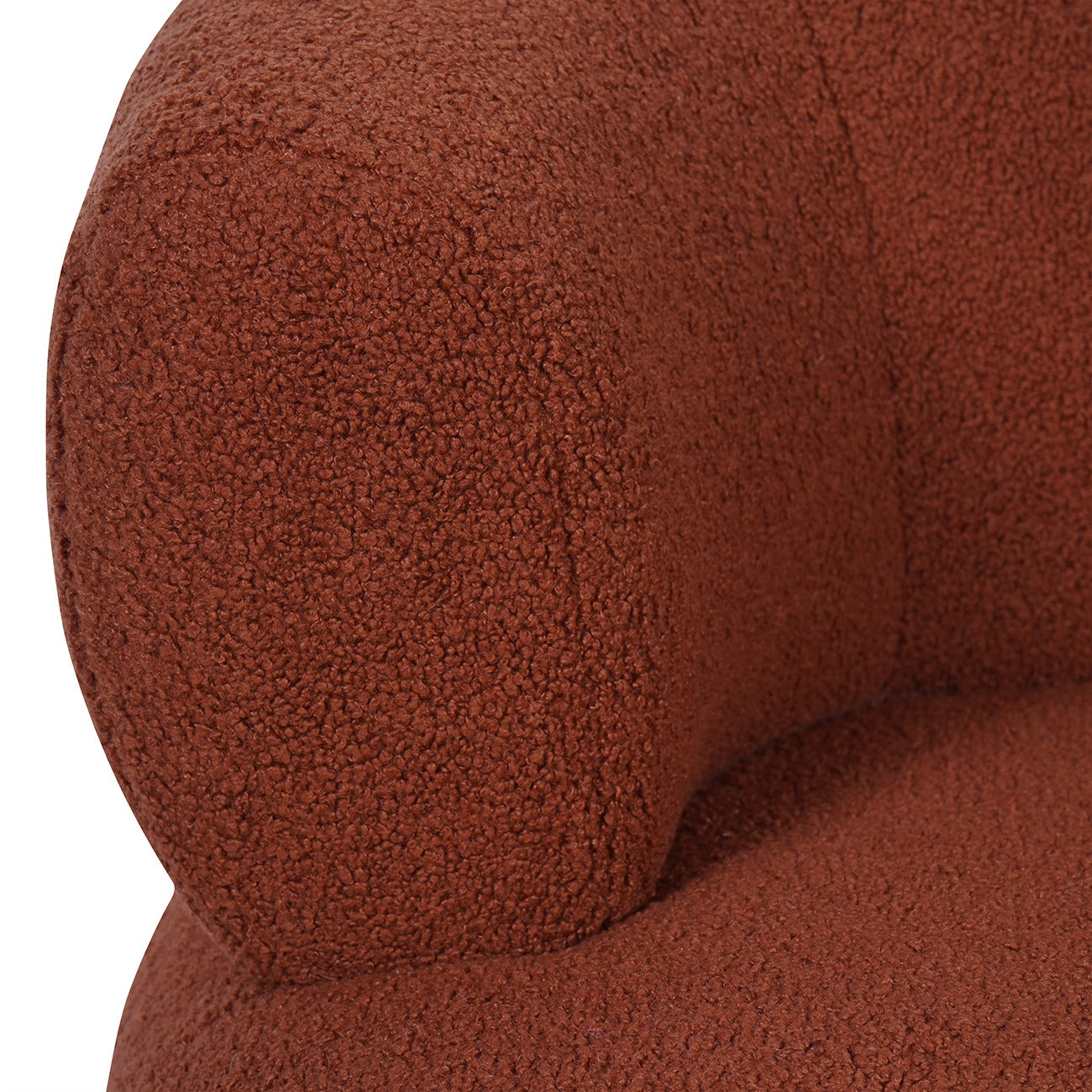 Close-up of a terracotta textured chair on a white background