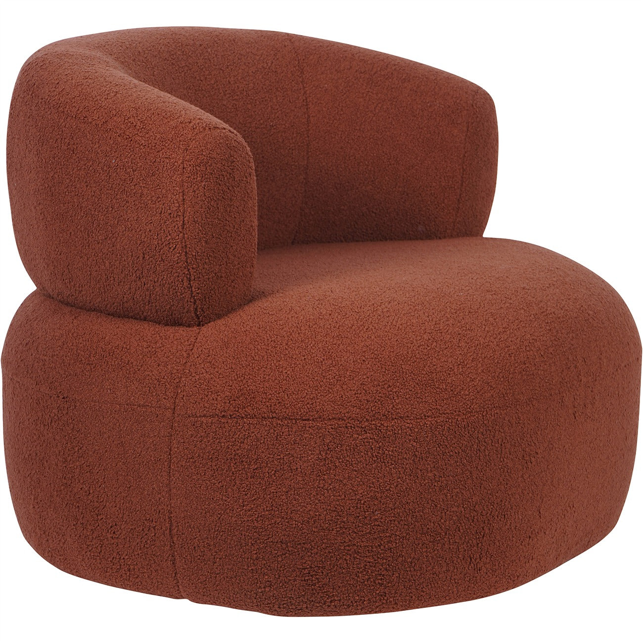 terracotta textured armchair on a white background
