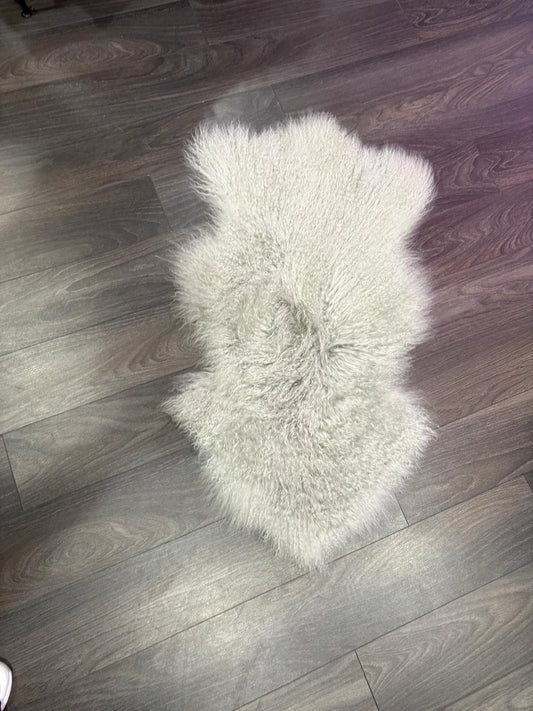 Silver Tibetan Sheepskin Hide