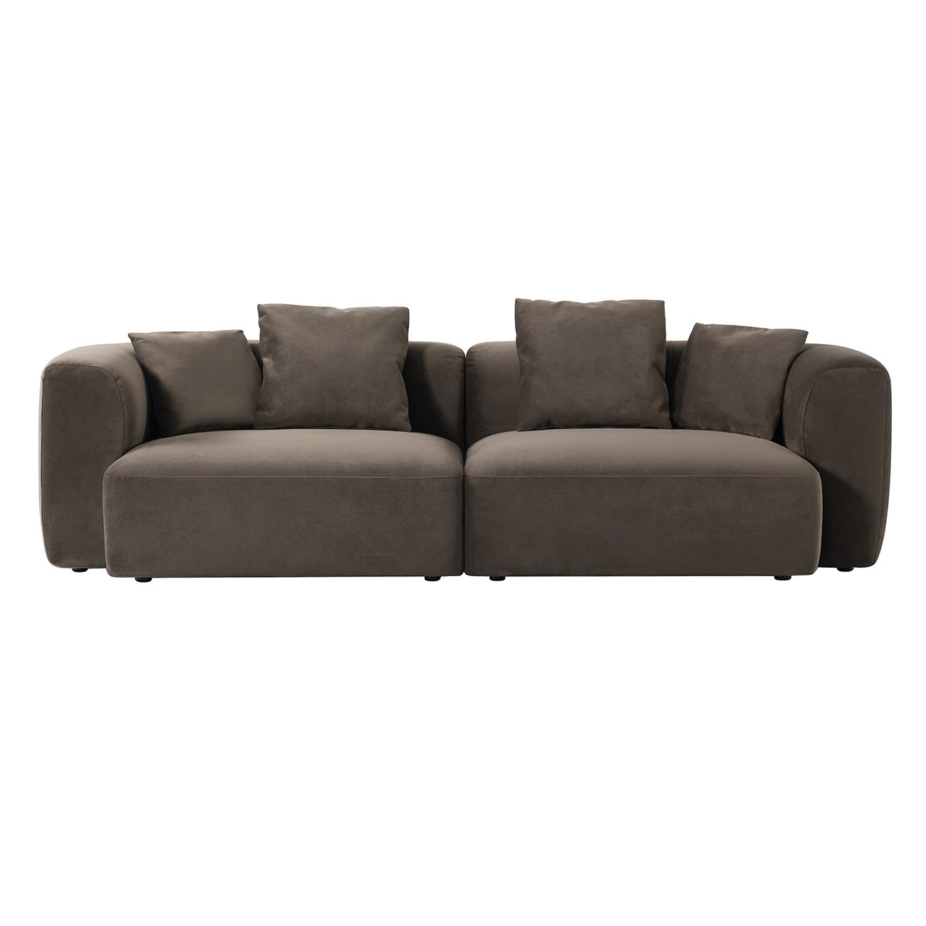 Brown sectional sofa on a white background