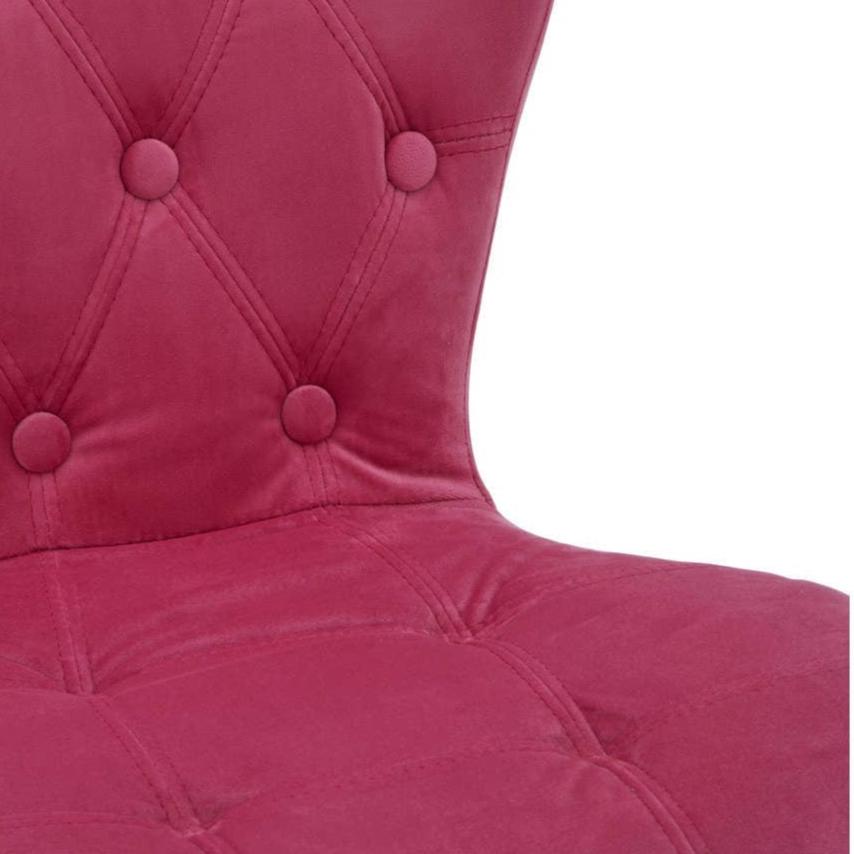 Velvet Fuchsia Pink Buttoned Office Chair