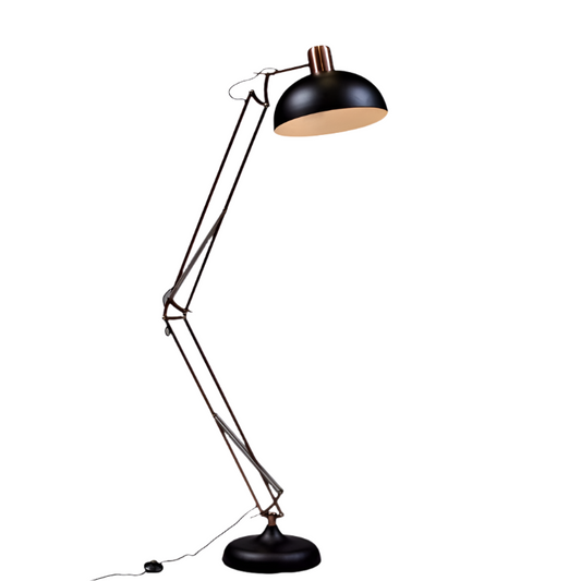 Vintage Black and Copper Floor Lamp