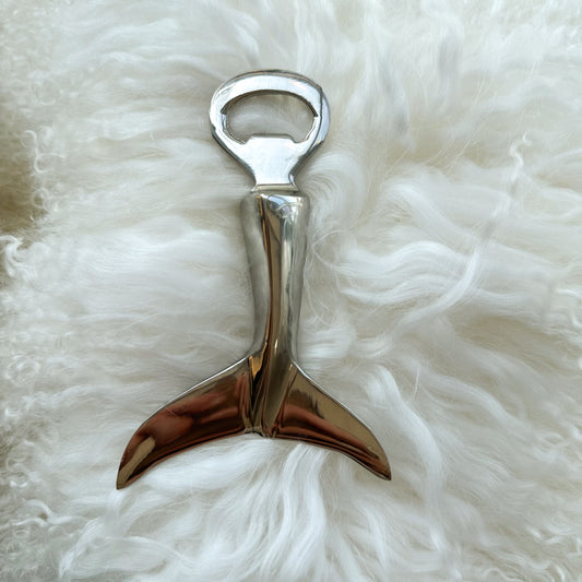 Silver Whale Tail Bottle Opener