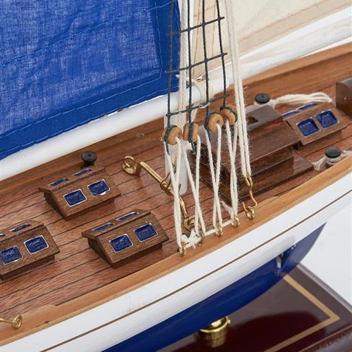 Blue and White Sail Boat Model