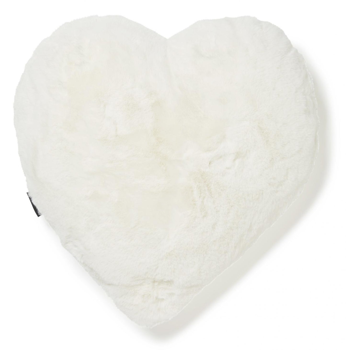 White Faux Fur Heart Shaped Cushion