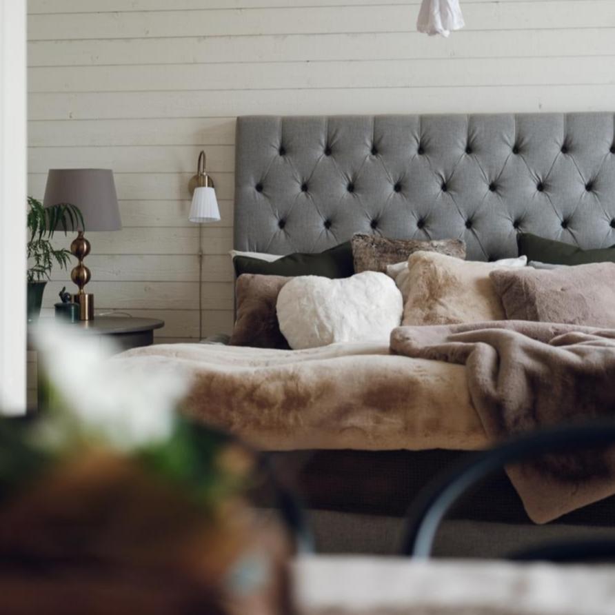 Soft White Faux Fur Heart Shaped Cushion