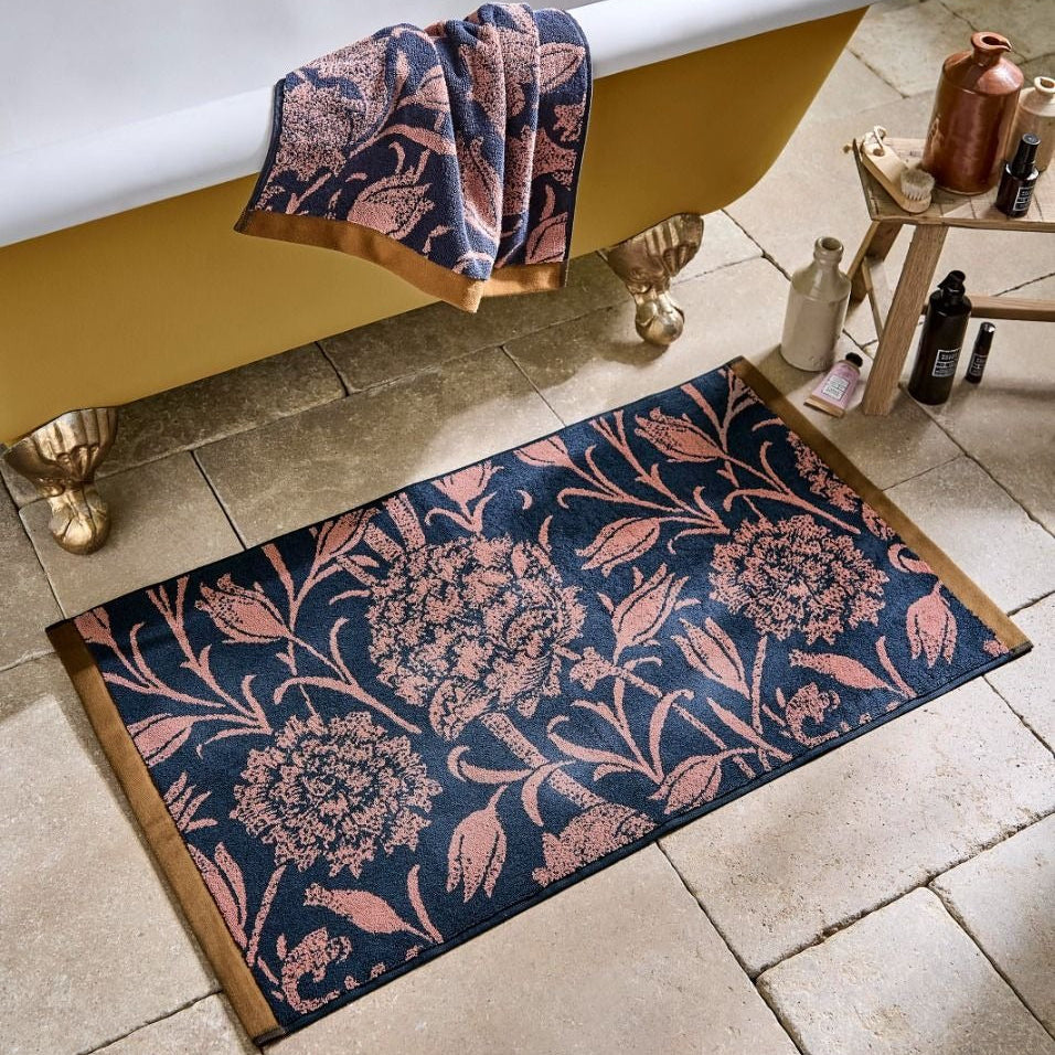 Midnight and Copper Wild Tulip Bath Linen