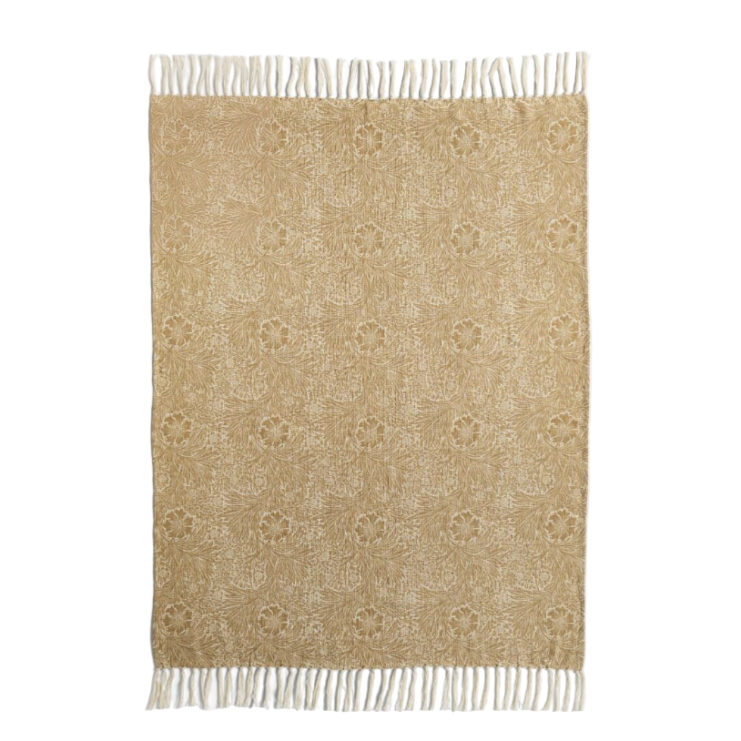 William Morris Marigold Throw - Hessian or Indigo