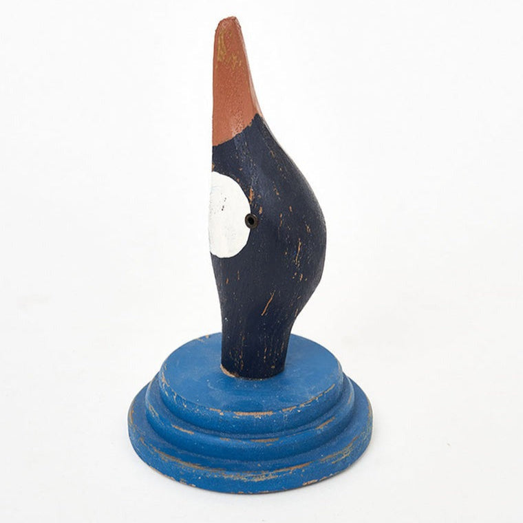Blue and Black Wooden Oystercatcher Wall Hook