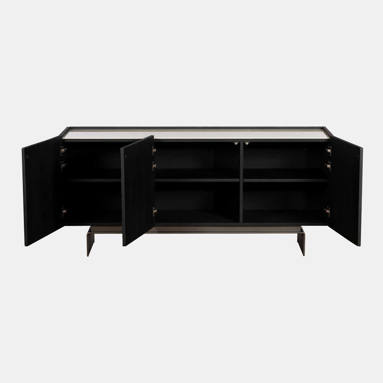 Black Circular Textured Sideboard