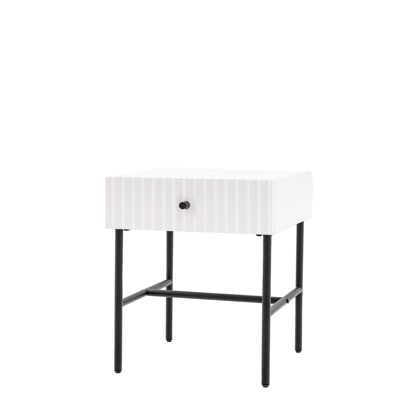 Scalloped Scandi White Bedside Table