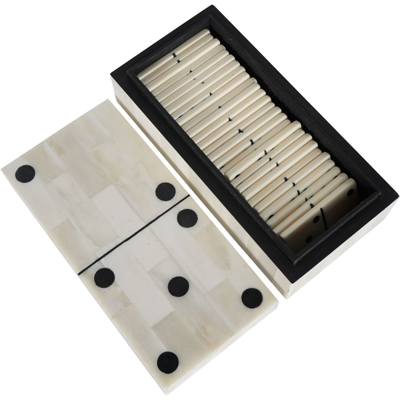 Classic Bone Inlay Dominoes Box