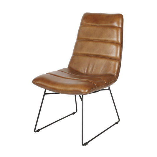 cognac leather industrial chair