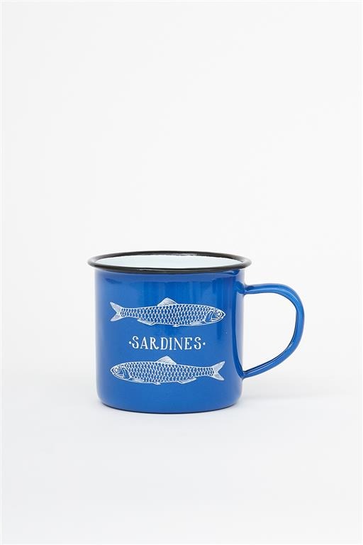 Blue Enamel Sardine Mug