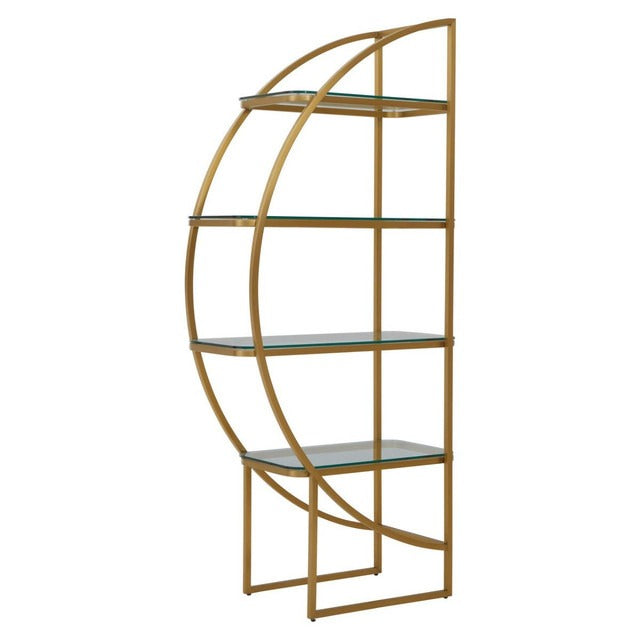 Art Deco Gold Half Moon Shelf Unit