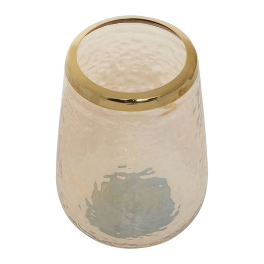 Gold Rippled Glass Bathroom Tumbler