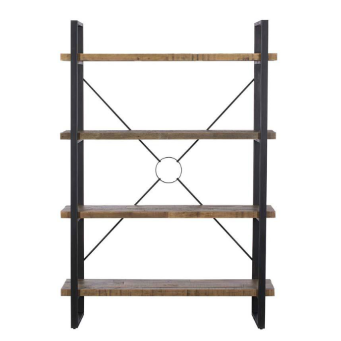 industrial style book case with four shelves