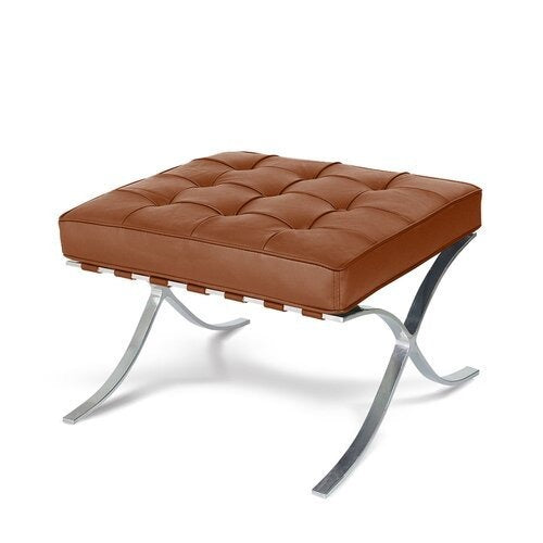 Leather Cushioned Steel Ottoman