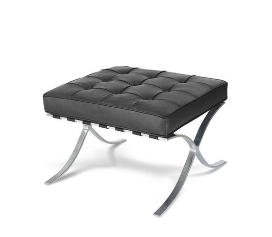Leather Cushioned Steel Ottoman