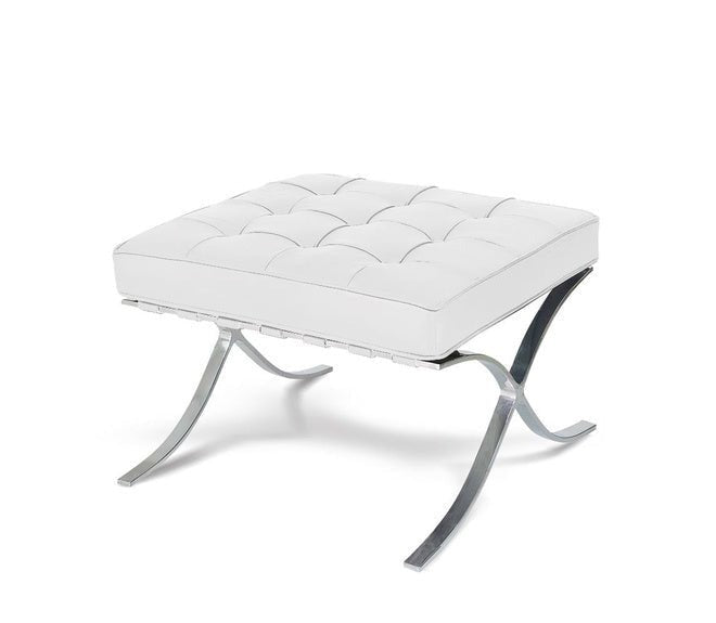 Leather Cushioned Steel Ottoman