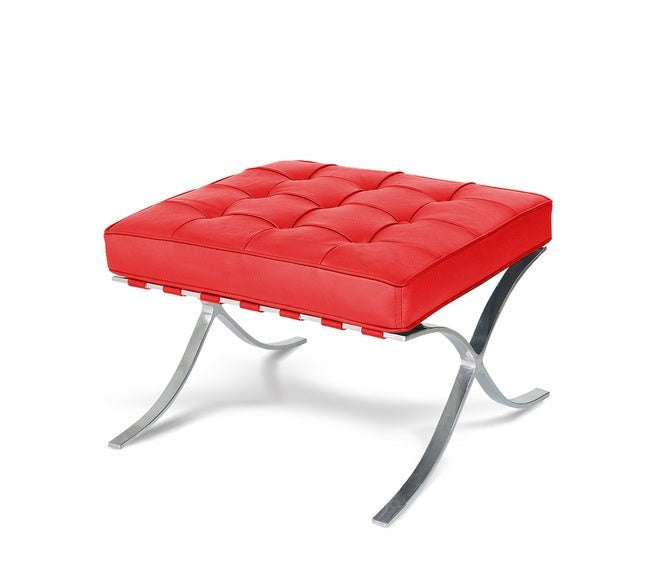 Leather Cushioned Steel Ottoman