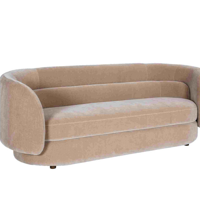 Beige sofa on a white background