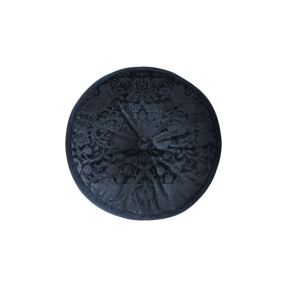 Midnight Blue Floral Bird Cushion