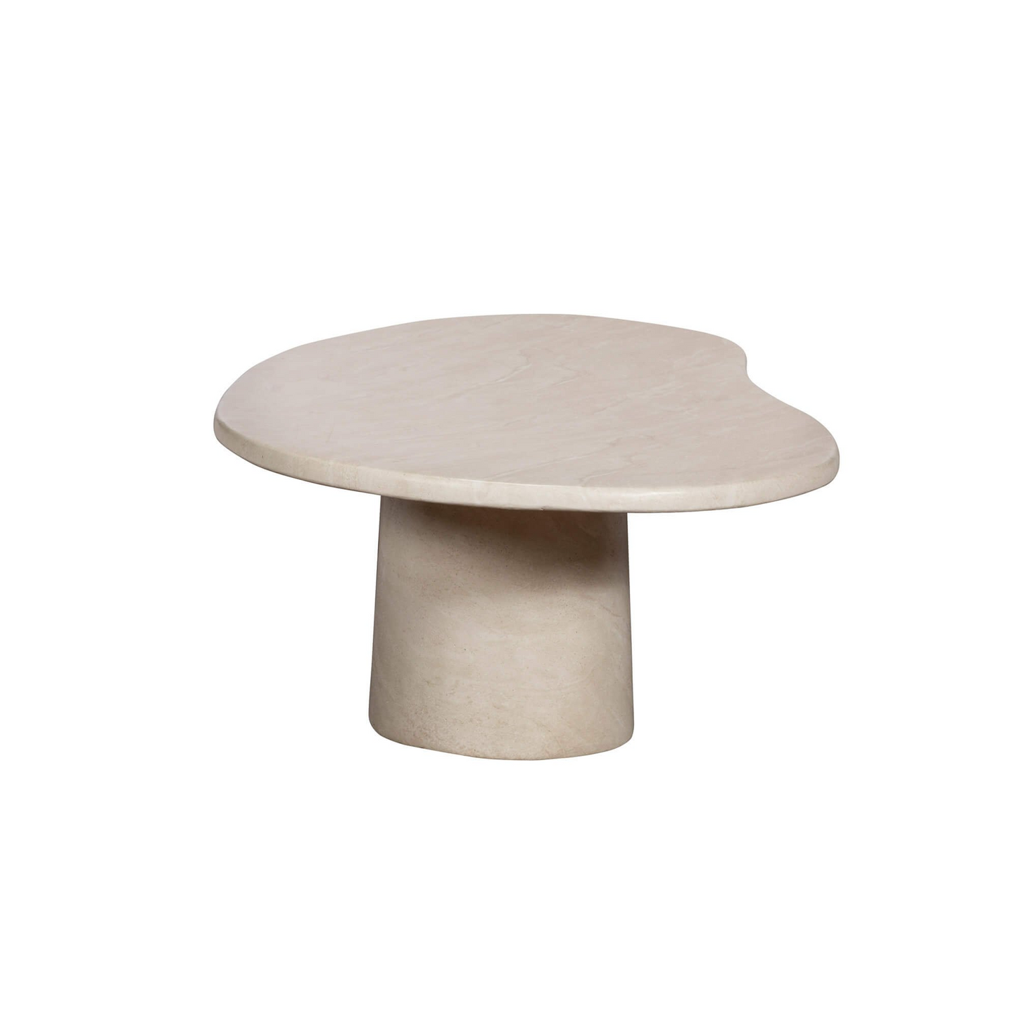 Beige stone table on a white background