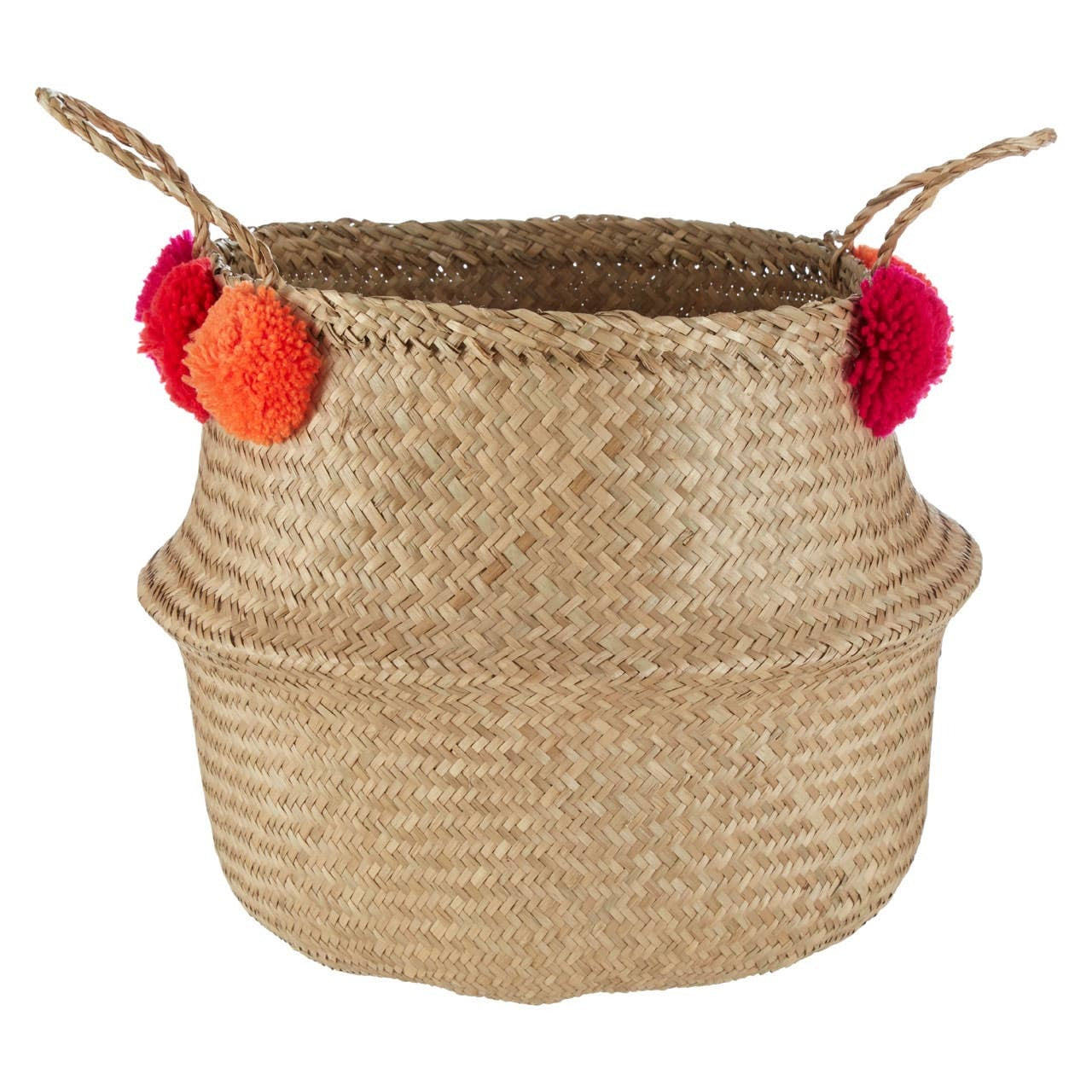 Wicker Pom-Pom Basket (Two Sizes)