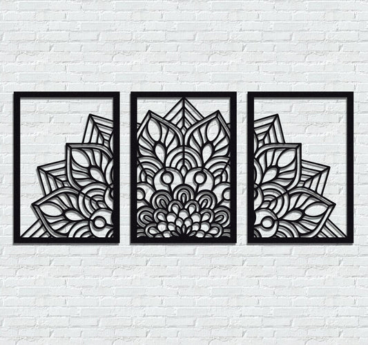 Black Metal Mandala Wall Art