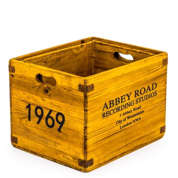 Vintage Style Wooden Record Storage Boxes
