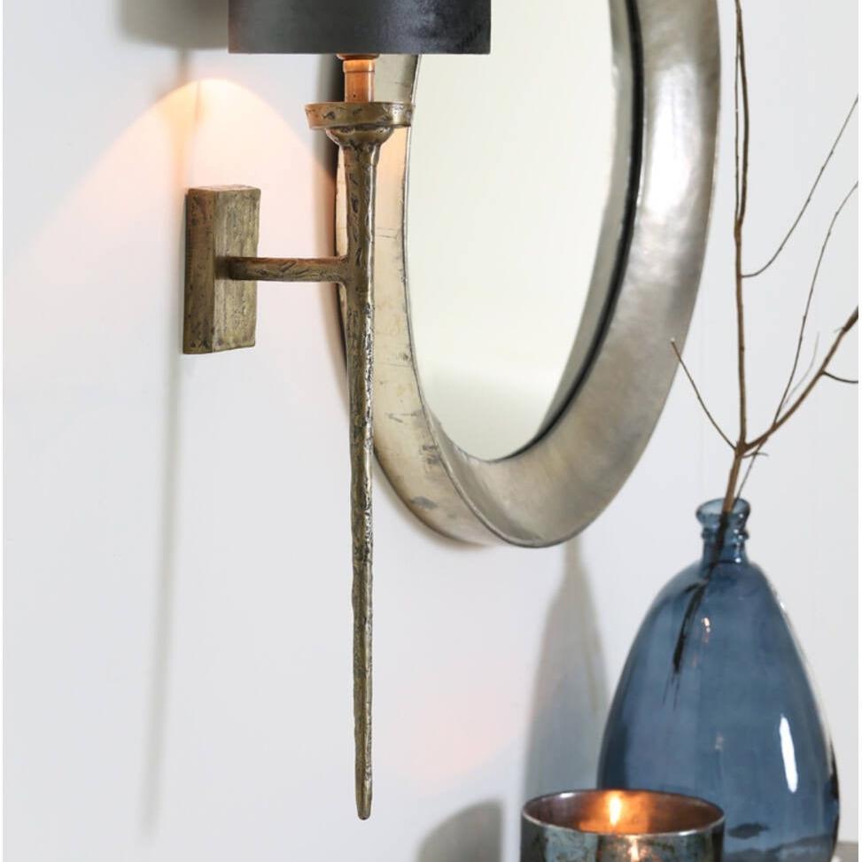 Antique Style Bronze Wall Torch with Lampshade 