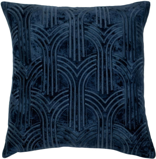 Art Deco Blue Velvet Cushion