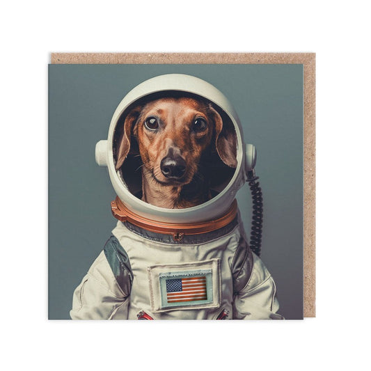 Spaceman Dog Greeting Card