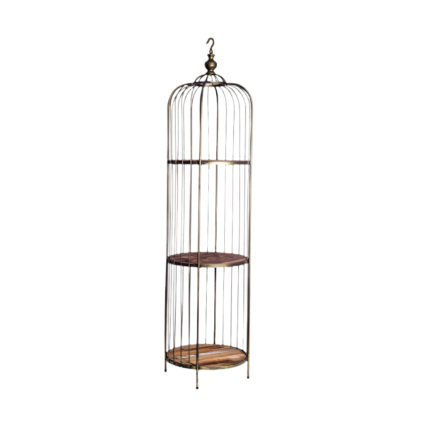 Antique Style Bird Cage Shelf Unit