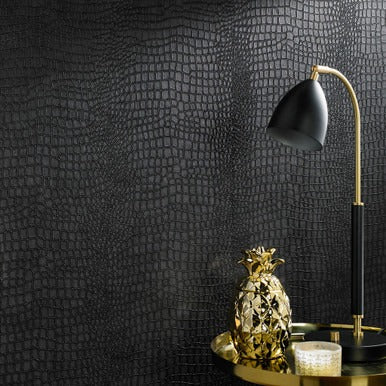 Black Crocodile Texture Wallpaper